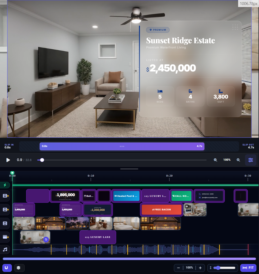 Preview area with video display and playback controls
